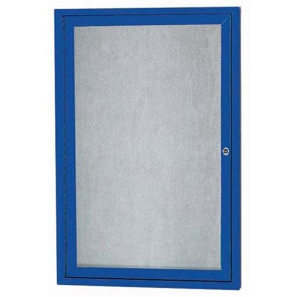 Aarco Aarco Products ODCC2418RIB 1-Door Illuminated Outdoor Enclosed Bulletin Board - Blue ODCC2418RIB